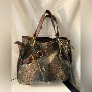 VIETA Fashion Brown Snake Print Shoulder Bag